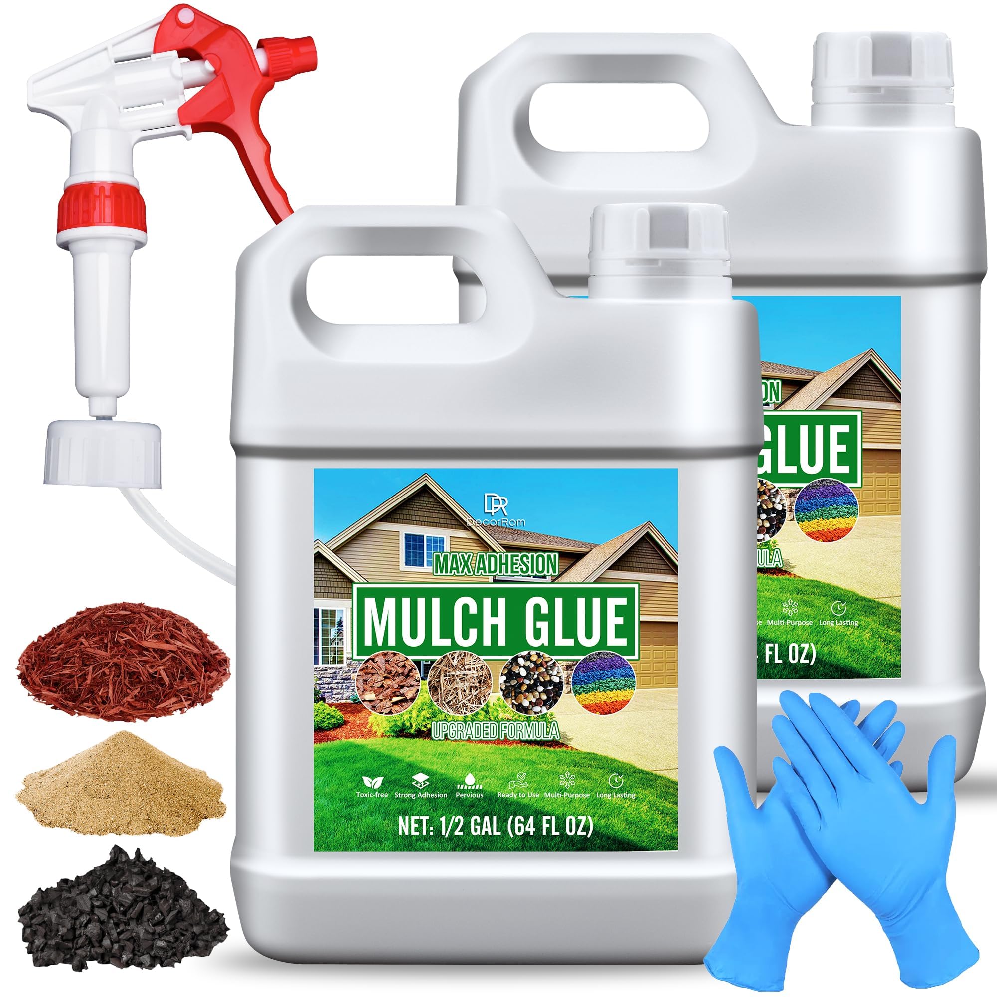 Colla per Ghiaia – Concentrata Colla per Pacciamatura, Pronta All'uso per Incollare Ghiaia, Corteccia, Pietre, colla per ghiaia in resina con applicatore per sentieri da giardino, sconti (4L)