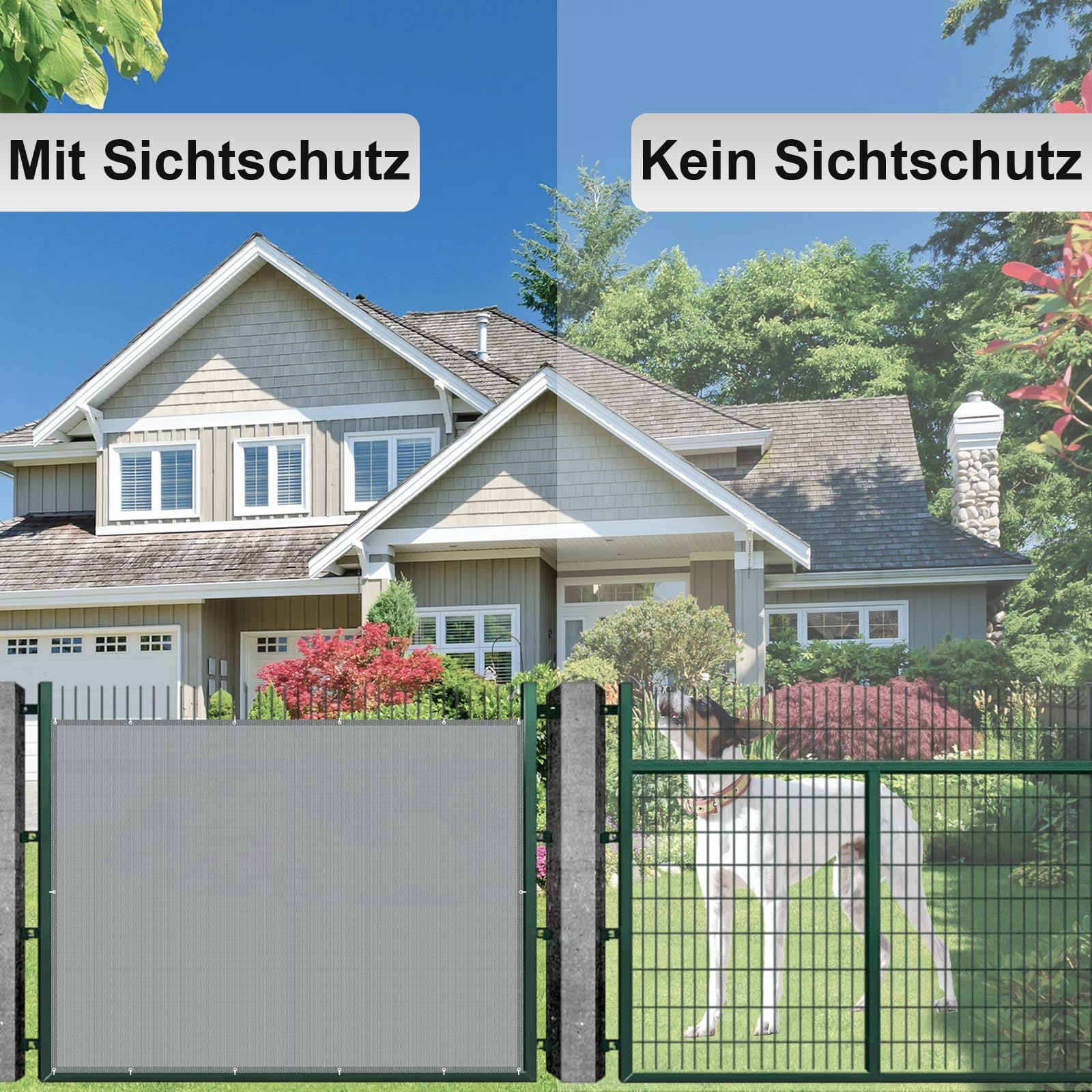 AXT SHADE Benutzerdefinierte Größe Balkon Sichtschutz Wetterfest 0.9x6m Balkonverkleidung Balkonabdeckung Balkonbespannung Blickdichte Windschutz und UV-Schutz für Balkongeländer-Hellgrau