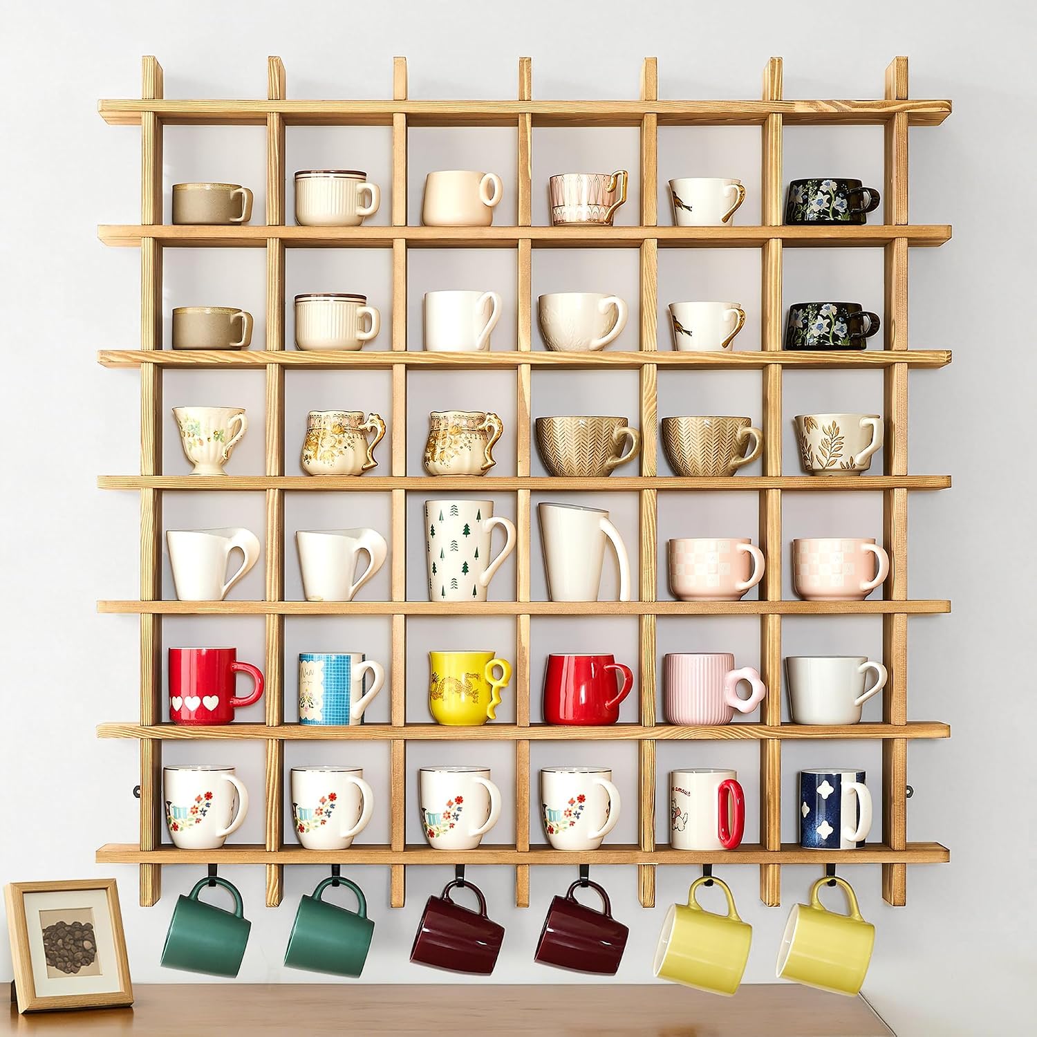 Oversize Coffee Mug Display Rack, 41 x 41 Inch,Holds 48 Cups