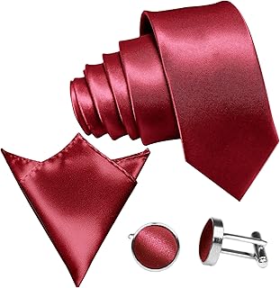 Set Cravatta 3 Pezzi 8,5cm, in Satin, 29 Tonalità