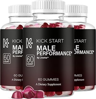 (3 Pack) Kickstart Gummies - Official Kick Start for Men Supplement Support, Premium Advanced Formula Energy and Performance, Kick Start All Natural Gummy Maximum Strength, 180 Gummies for 3 Months