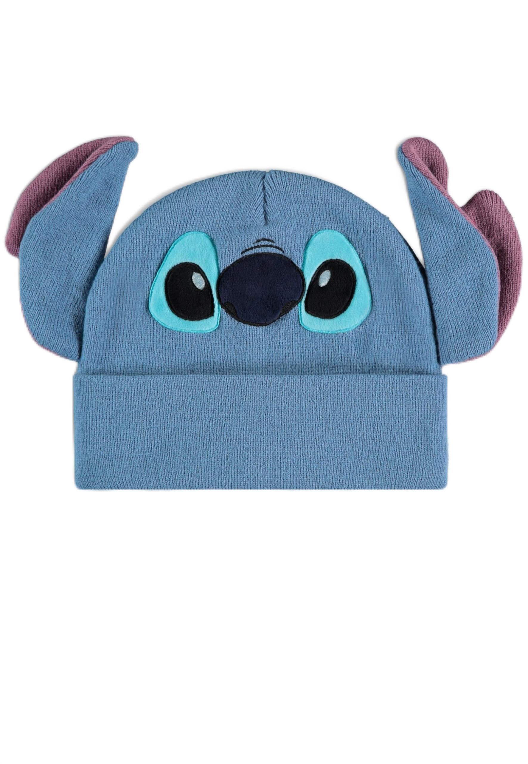 Bonnet Lilo & Stitch Disney en maille bleue pour hiver