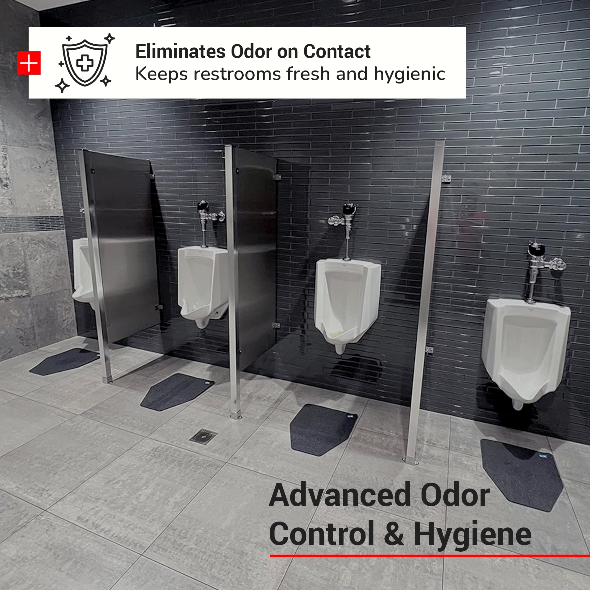 Disposable Urinal Mats, Odor Eliminating, Time Monitor, Non-Slip Adhesive, Charcoal, Case of 6, Made in the USA — Amazon image 7