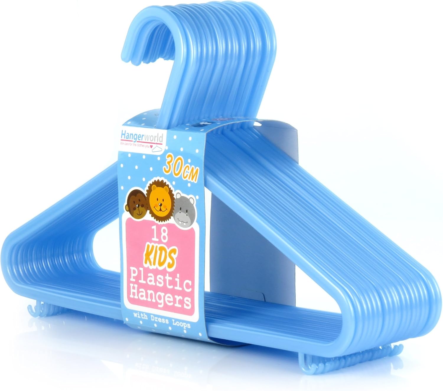 Hangerworld 36 Pink Plastic 30cm Childrens Coat Clothes Garment Trouser Skirt Bar Baby Toddler Hangers.