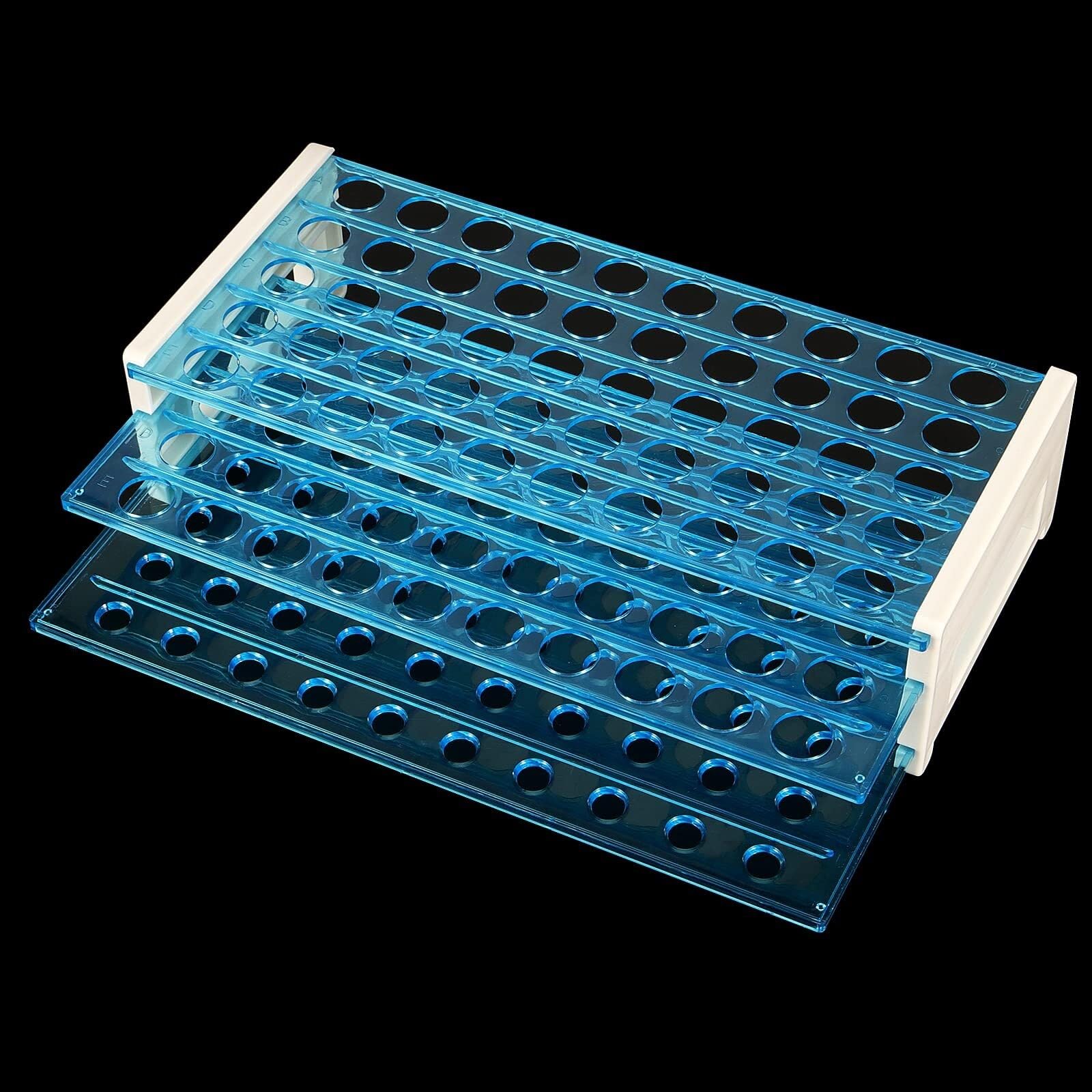 Stojak na Probówki Boratoria 6 sztuk plastikowych uchwytów na probówki, stojak z 50 otworami 13/16 mm, wirówkowe, testy laboratoryjne Uchwyt do Probówki