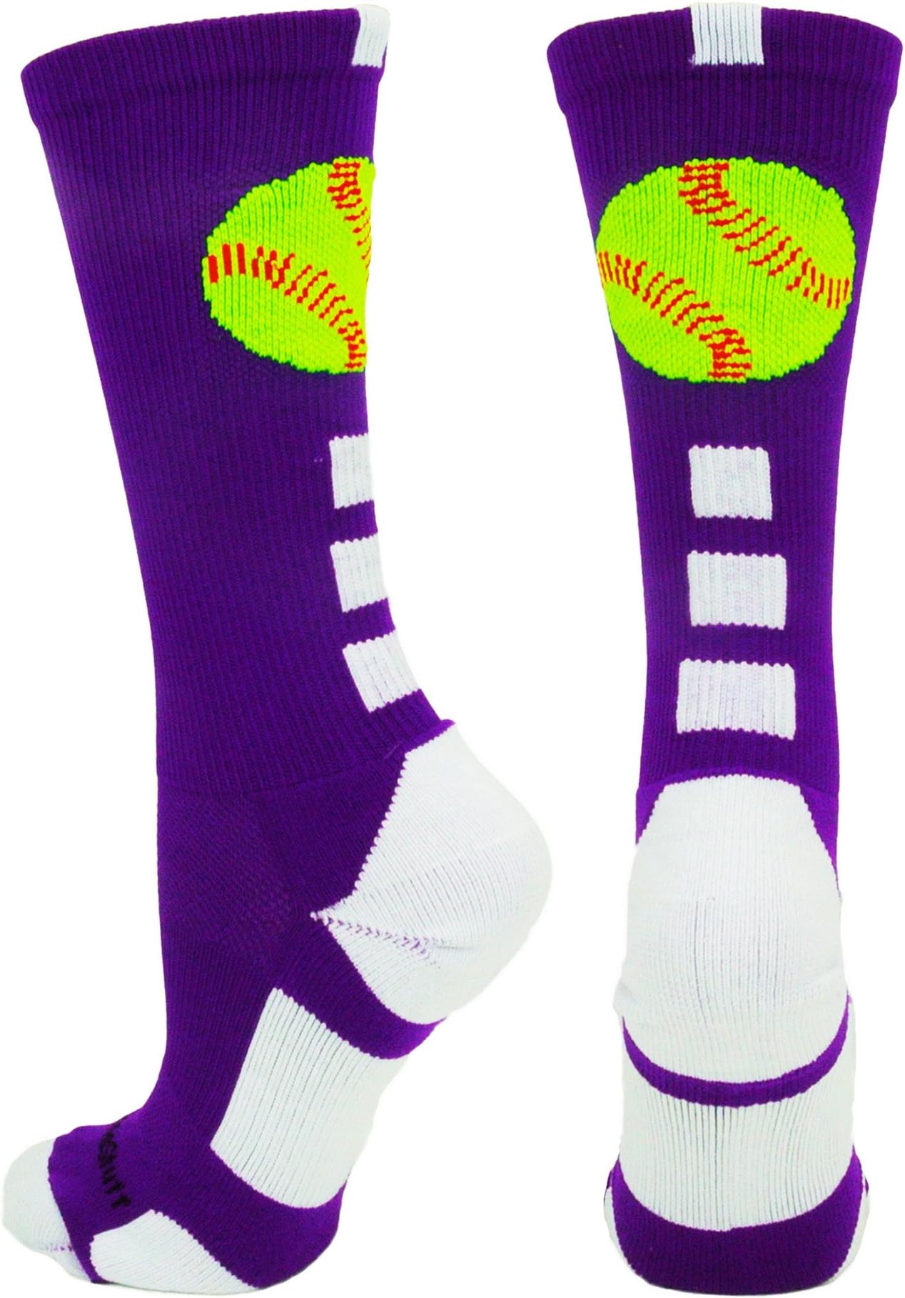 MadSportsStuff Softball Logo Athletic Crew Socks (multiple colors)