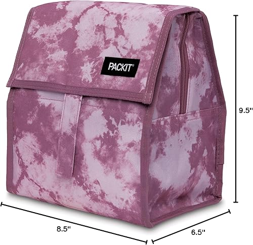 Miniatura 9 de PackIt PKO-PC-MTD - Bolsa de almuerzo congelable con cierre, caja, teñido anudado de morera