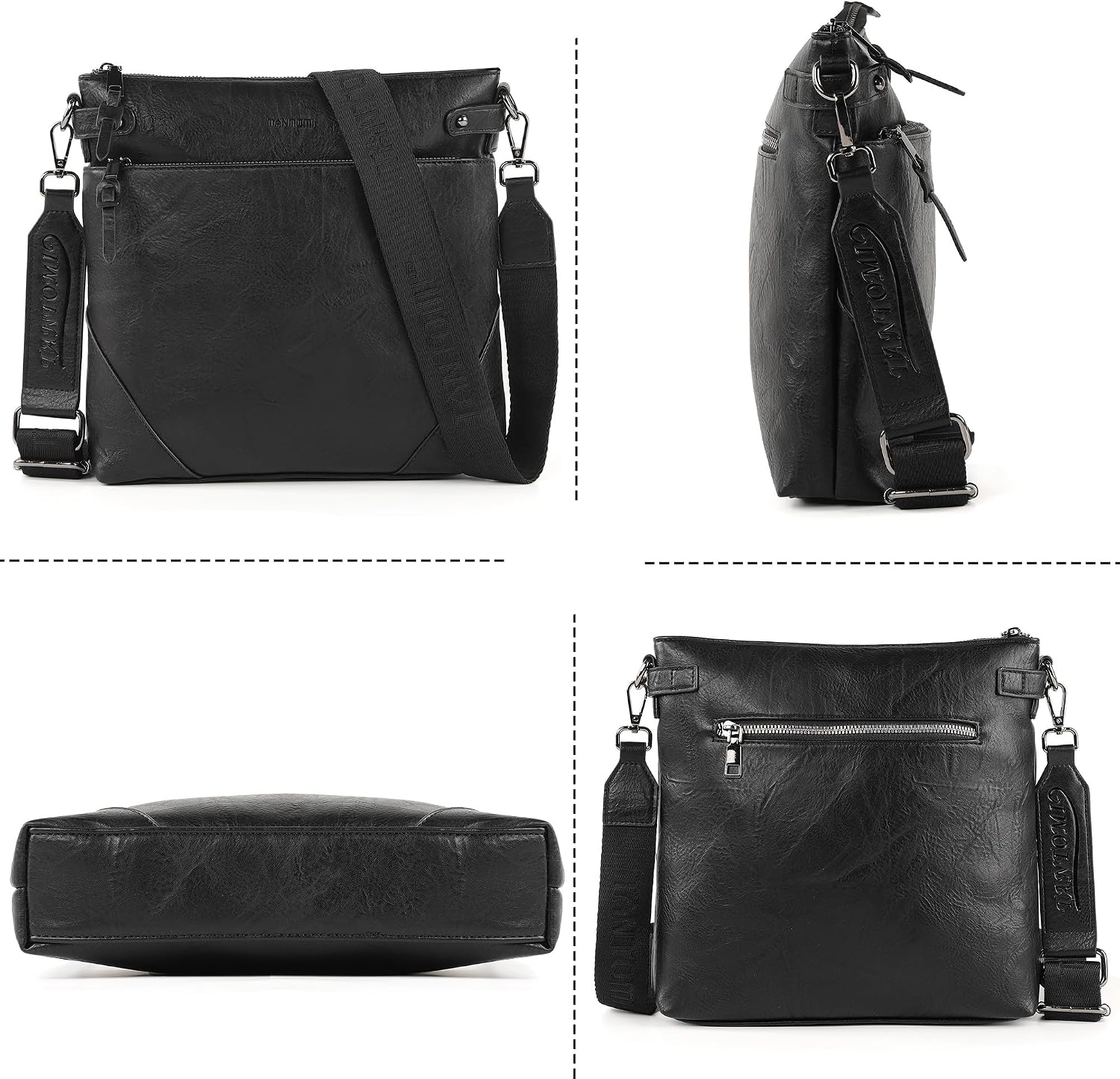TANTOMI Crossbody Bags for Women, Vegan Leather Hobo Purse for Travel, Shoulder Handbags with Adjustable Wide Strap