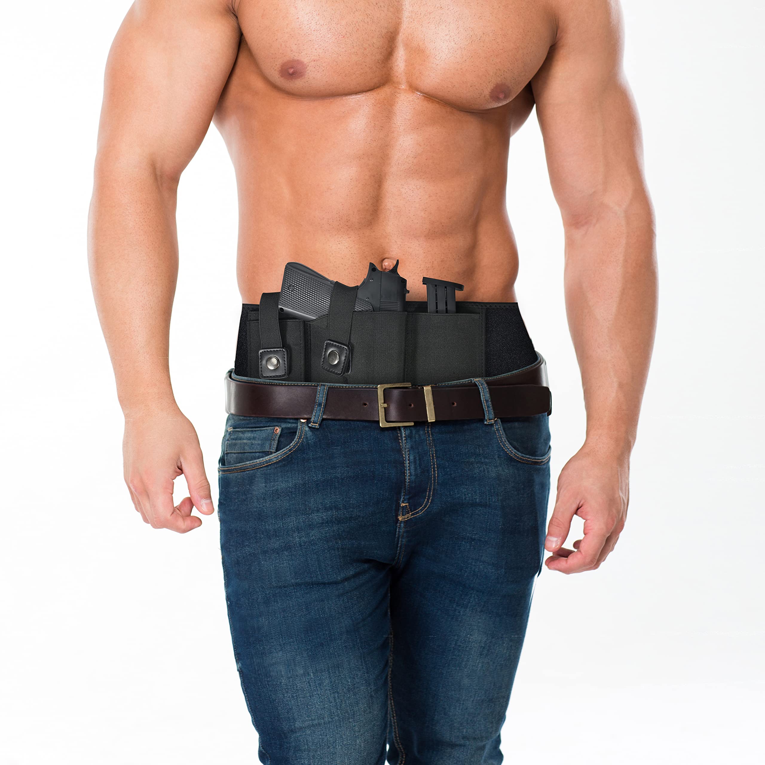 Belly Band Holster, Gun Holster Concealed Carry for Women & Men Breathable Neoprene Gun Belt