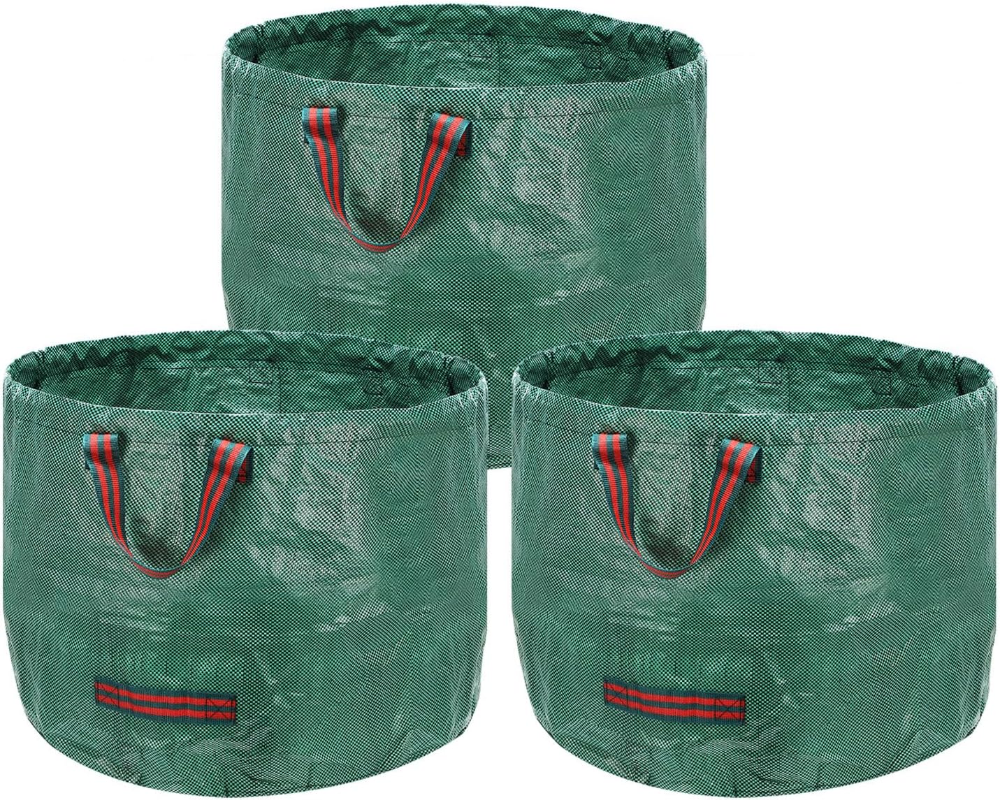 HARFINGTON 3pcs Reusable Yard Waste Bags 42.27 Gallon (23.62" x 23.62" x 23.62") 160L Polypropylene Heavy Duty Home And Lawn And Leaf Bags With Support Bar For Gardening Home Storage