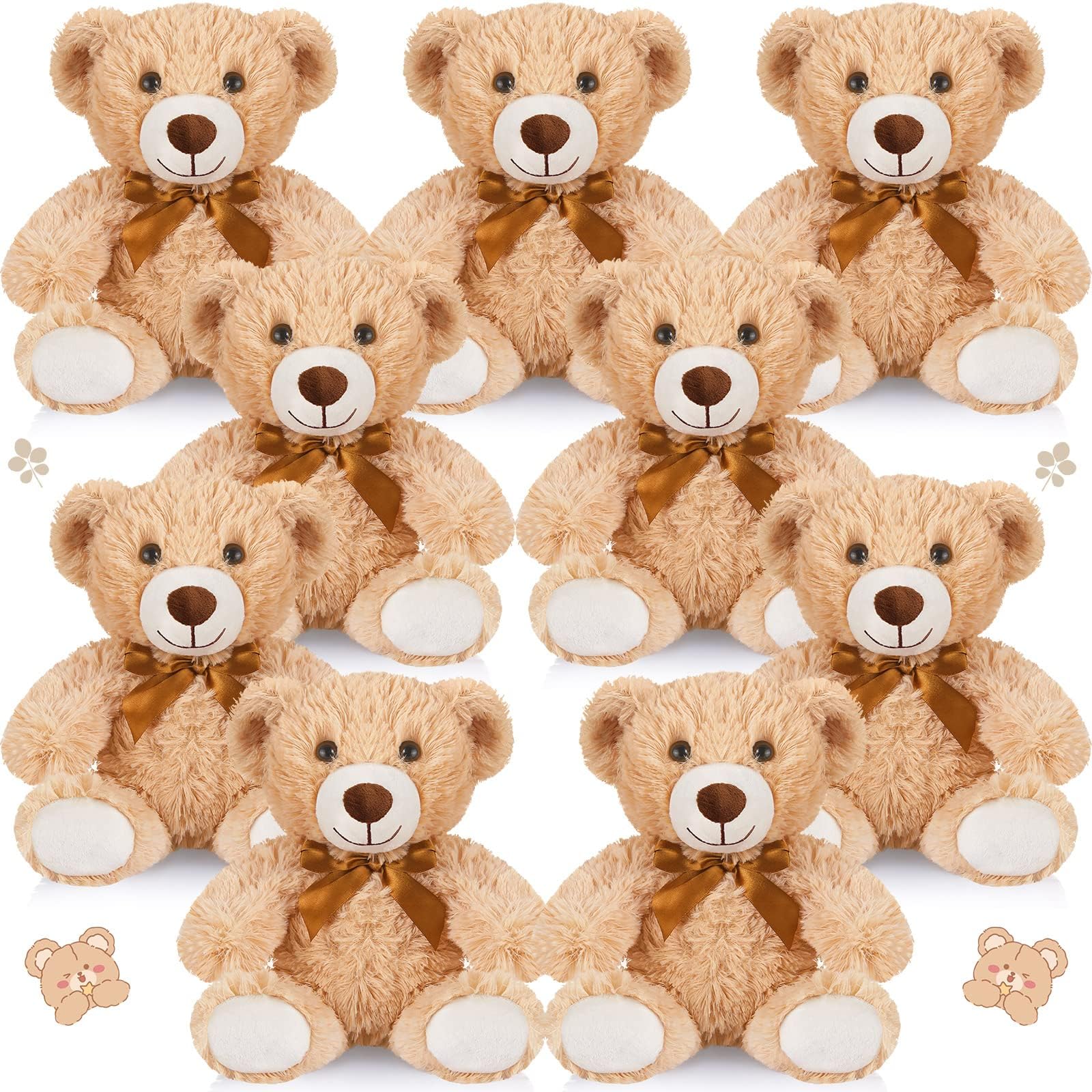 HyDren 9 Pcs 14 Inch Graduation Stuffed Animals Bears Bulk Soft Animal Bears Cute Dolls Gift for Graduation Mother's Day Baby Shower Birthday Gift Teacher Appreciation(Light Brown)