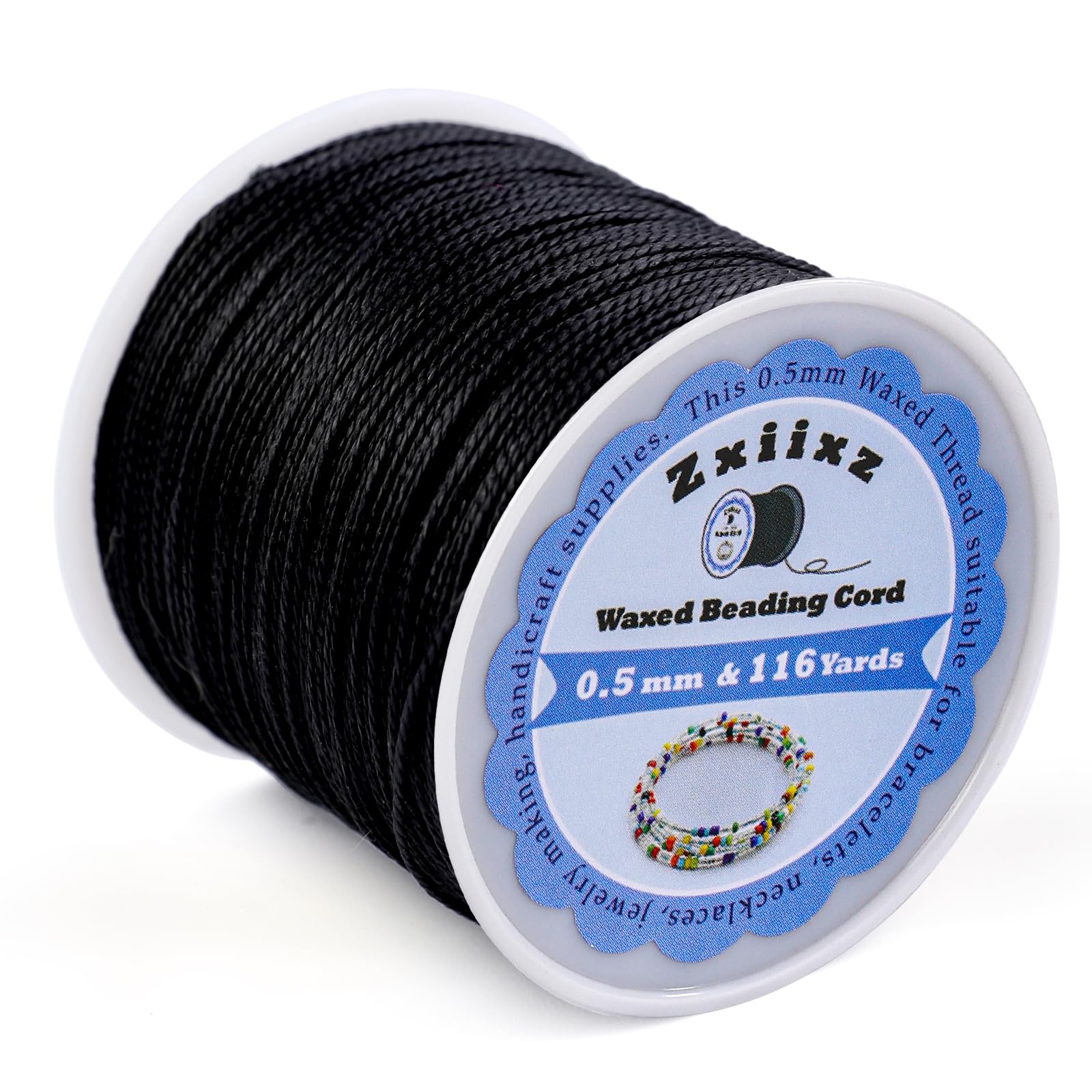 Photo 1 of 0.5mm Waxed Cord Bracelet String, 116Yards Beading Thread String for Bracelet, Waxed Necklace Cord String for Bracelet Making, Polyester Cord Bracelet Bead String for Bracelet Making Jewelry