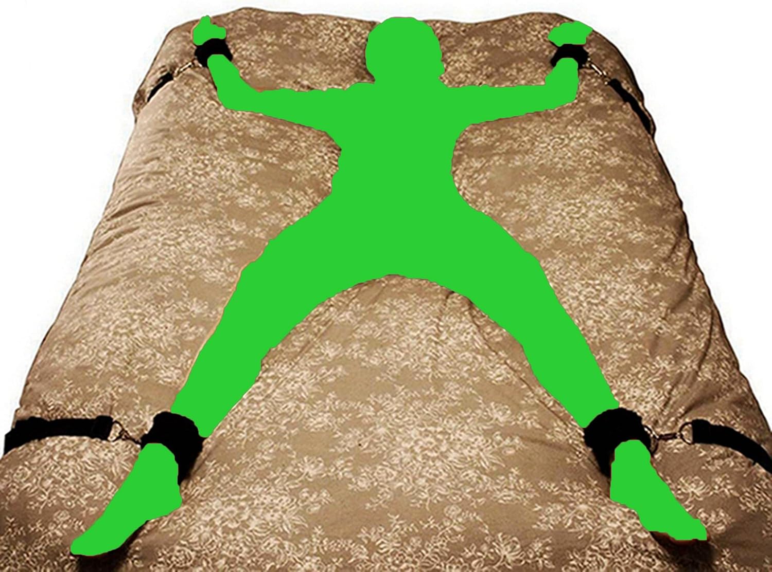 BDSM for Couple Bed Restraints Sex Bondage Set Adjustable 4 Corners King Size Mattress Ties Down Arms and Legs on Bed with Soft Wrist Ankle Cuff Bed Straps Sexy Accessories SM Toys Sweater