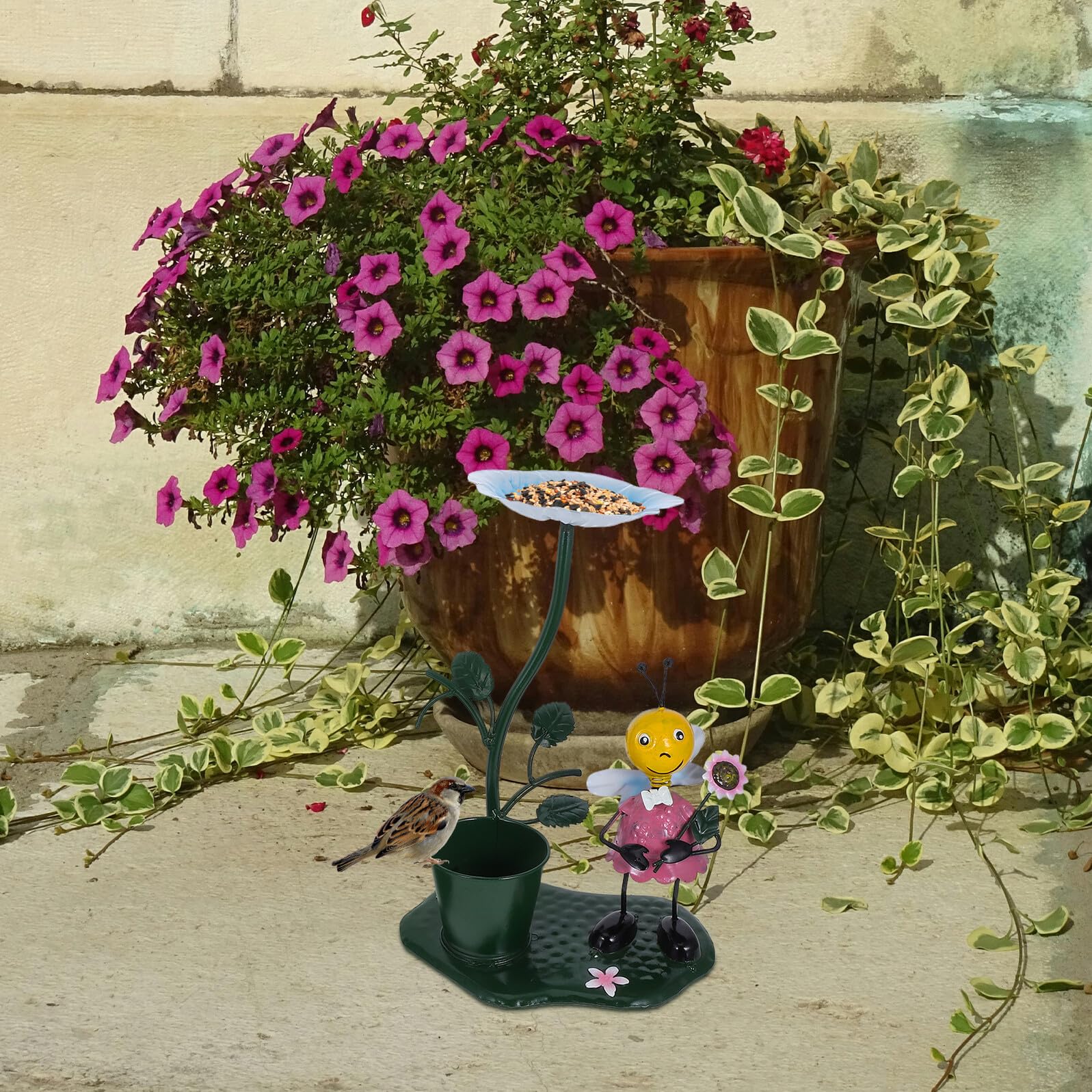 Gadpiparty 2 Pezzi Pz Mangimiere in Metallo per Uccelli da Esterno Statue Ornamentali per Giardino Prato e Balcone Decorazioni da Cortile per Attirare Volatili e Abbellire Spazi All Aperto