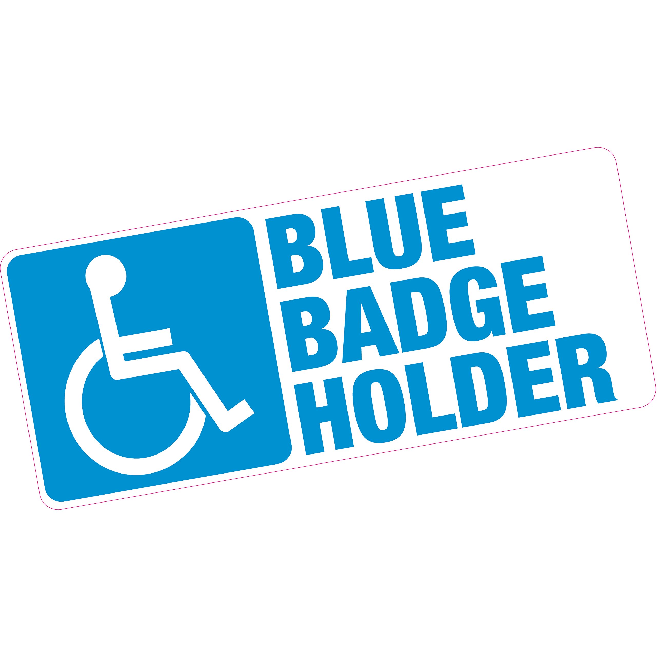 Printwhizz Full Colour Blue Badge Holder Vinyl Sticker 200X85mm Car Motability Disability