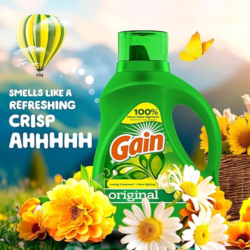 Vista 49 de Gain Gain - Detergente líquido para ropa con potenciador de aroma, aroma original, compatible con HE, 90 cargas en total, 65 onzas líquidas