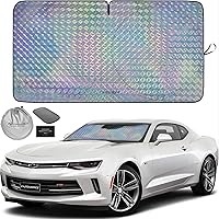 Vista 92 de Autoamerics Parasol de Parabrisas de Una Pieza - Parasol Cromado Líquido Plegable para Ventana Delantera de Auto para Carros SUV Camión - Protector