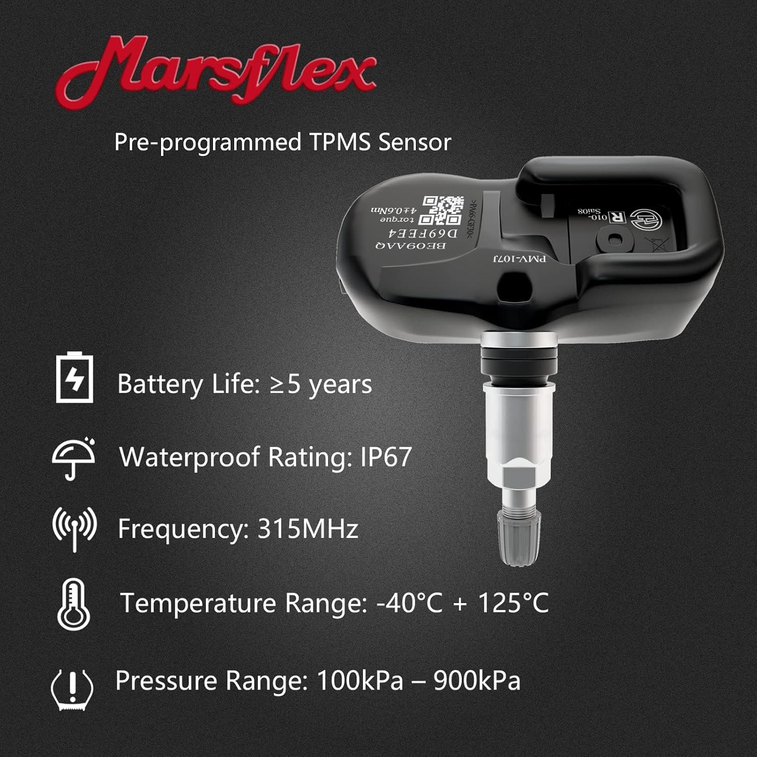 Marsflex TPMS Sensor Compatible for Toyota Land CruiserScion Pontiac Lexus, Camry rav4 Yaris Corolla Tire Pressure Monitoring Sensor Replaces# 42607-33011 PMV-107J 42607-33021 42607-06011 315MHz