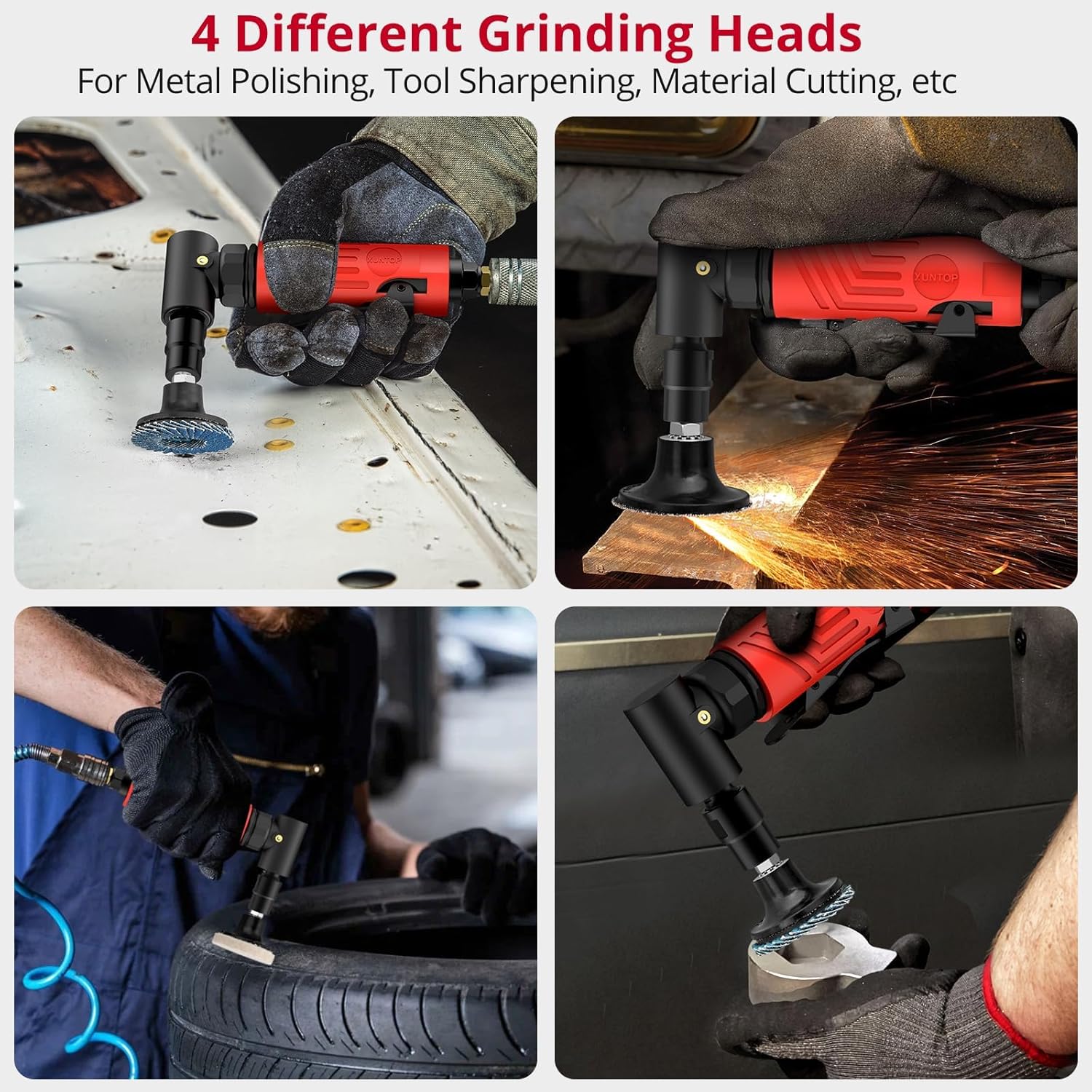 20000Rpm Right Angle Die Grinder with After-Exhaust,Air Die Grinder with Empty Oil Bottle and 1/4" 1/8"Collets Widely Used in Polishing Deburring Grinding