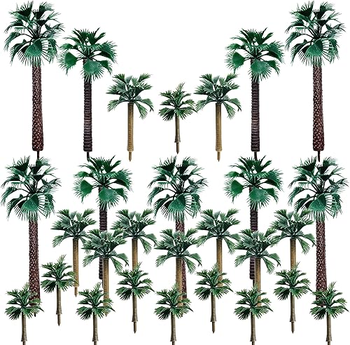 Woohome Árboles en miniatura de modelo mixto, modelo, tren, paisaje, arquitectura, árboles falsos para modelo de construcción, paisaje de modelo sin