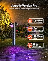 Vista 6 de Lumary Smart Pathway Lights Pro 700LM, RGBAICW Color Changing Landscape Lights with 8 Adjustable 355° Spot Lights IP65 Waterproof, 48FT Wired