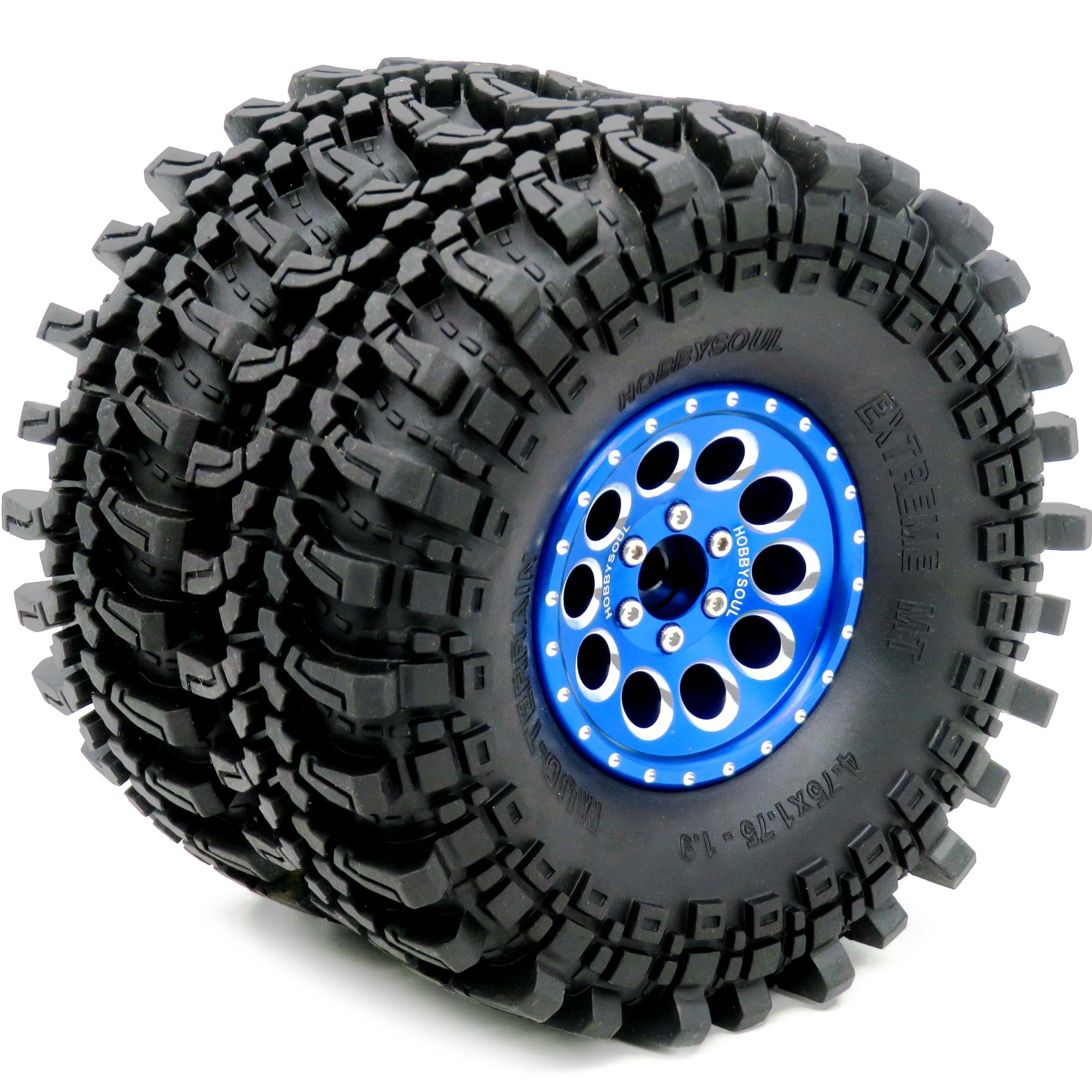 KEEDA 4 neumáticos de goma con llantas de nailon para 1/10 RC Crawler Auto SCX10 D90 CC01 Gen8 VS4-10 TRX4 (98 mm, negro