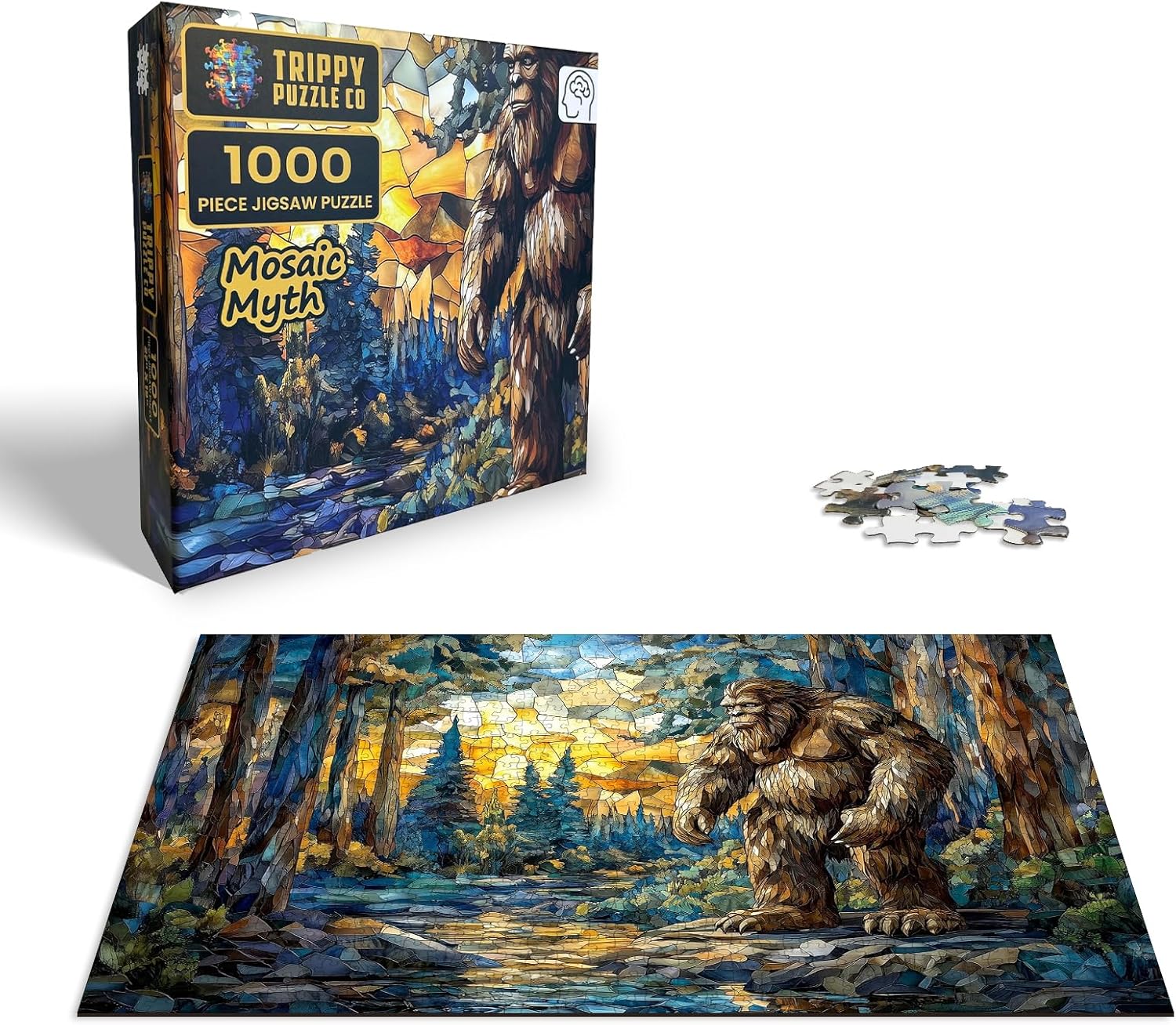 1000 Piece Mosaic Stained Glass Jigsaw Puzzle for Adults - Impossible Hard Difficult Challenging Puzzles for Adults - Stained Glass Collection (Mosaic Myth)