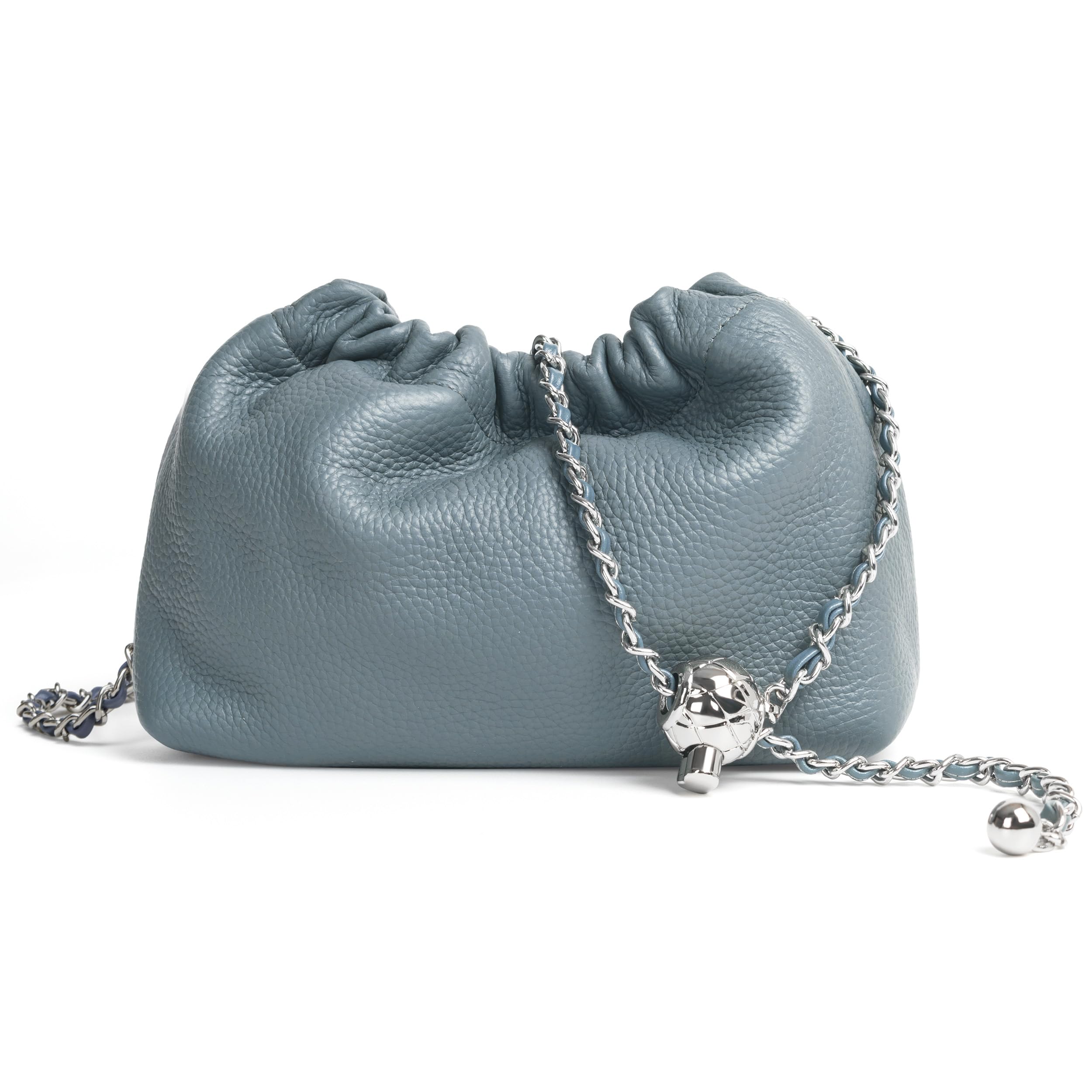 Joryin Small Crossbody Bag for Women - Trendy Dumpling Clutch Purse, Evening Cloud Purse, Vegan Leather Hobo in Blue