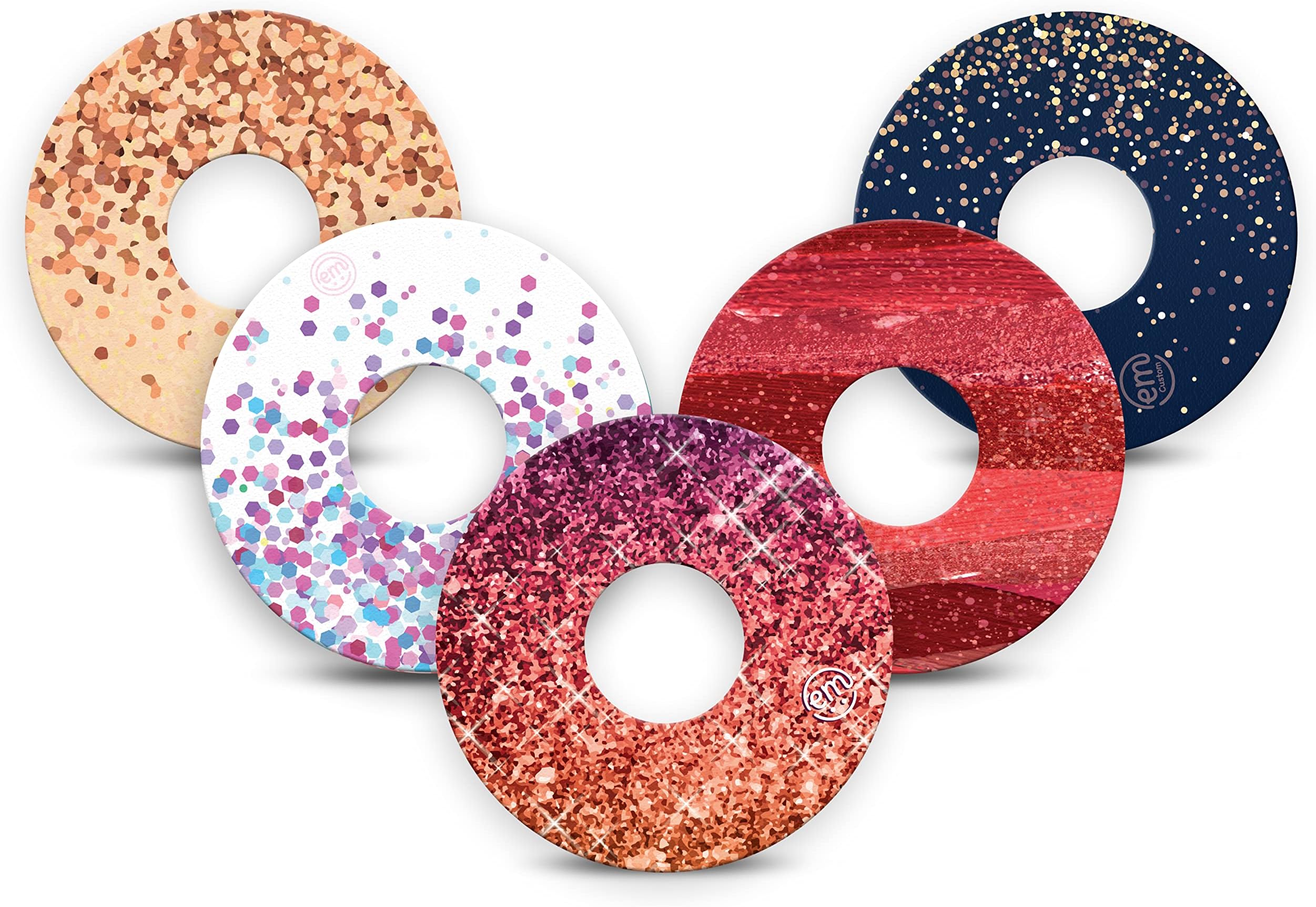 ExpressionMed - Adhesive Patch for Libre 3 & Libre 3 Plus (5-Pack) - Made in The USA, Waterproof, Split Backing, CGM Tape (Shimmer & Shine)