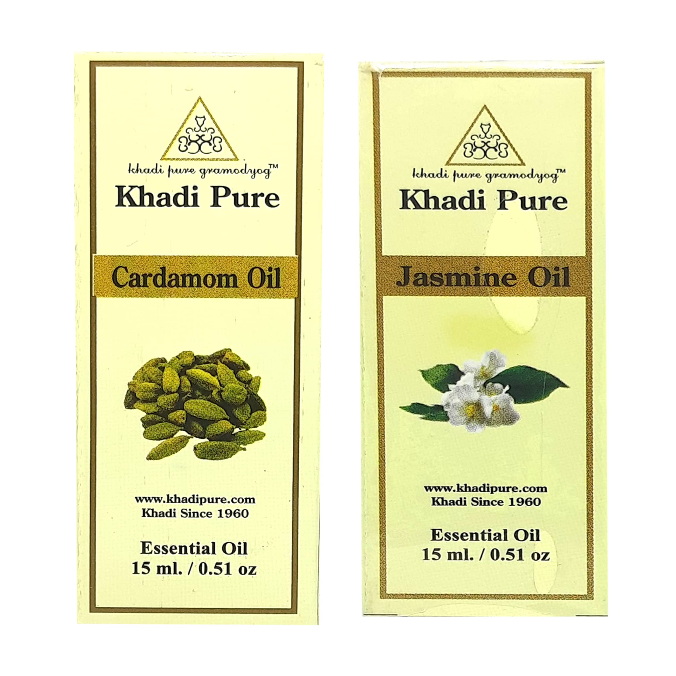 Khadi Pure Cardamom & Jasmine Essential Oil, 15 Ml (Pack Of 2)-image-35