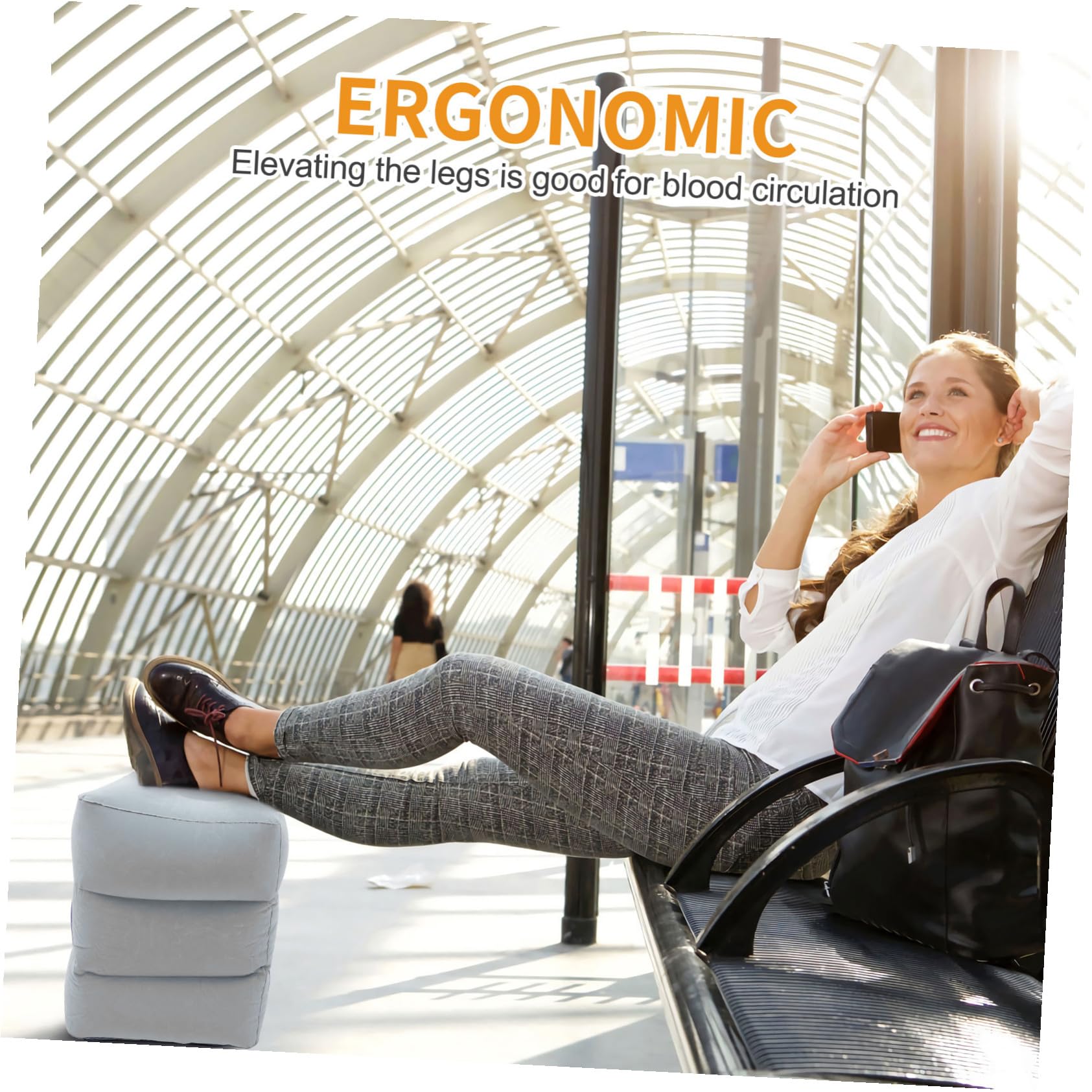 Operitacx Poggiapiedi Per Aereo Comfort Poggiapiedi Ergonomico Per Aereo Gonfiabile Per Per Da Viaggio Cuscino Gonfiabile Per Gambe