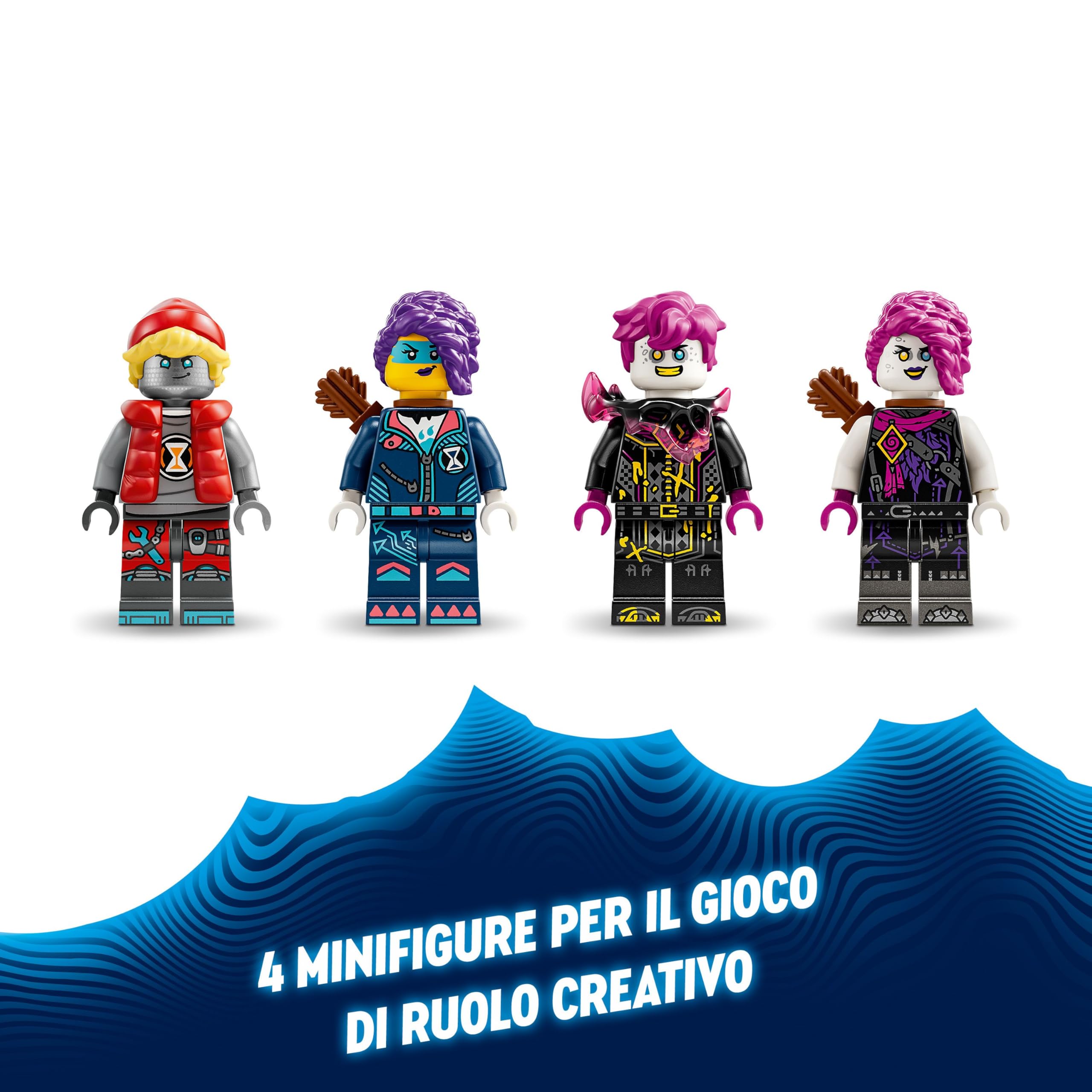 LEGO DREAMZzz 2 in 1 Dinosauro Robot C-Rex di Cooper, Action Figure di T.Rex Giocattolo Trasformabile in Pterodattilo con Parti Snodabili e 4 Minifigure, Giochi Creativi per Bambini e Bambine 71484