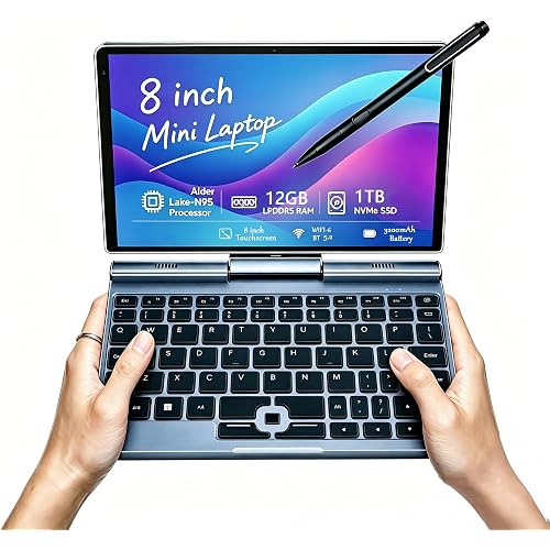 KOOFORWAY 8-inch 2-in-1 Mini Laptop, N95, 12GB LPDDR5, 512GB/1TB