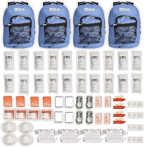 Blue Coolers Blue Seventy-Two Kit de supervivencia de mochila de emergencia de 72 horas para 1 persona Kit de supervivencia para incendios