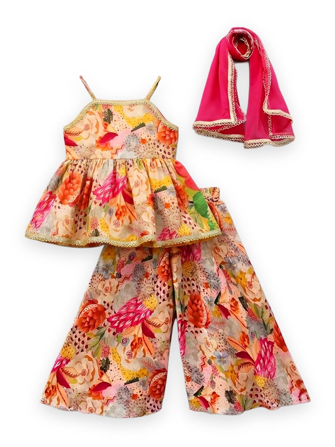 KidsFlower Girls Ethnic Wear Floral Printed Sharara Set with Dupatta, Festive Occasion - Review, Price and Buying Guide