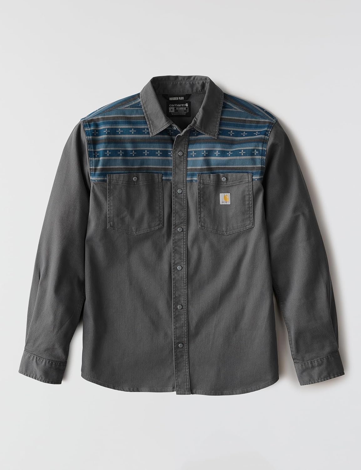 Carhartt Mens Montana Rugged Flex Relaxed Fit Corduroy Long-Sleeve Shirt - Image 6