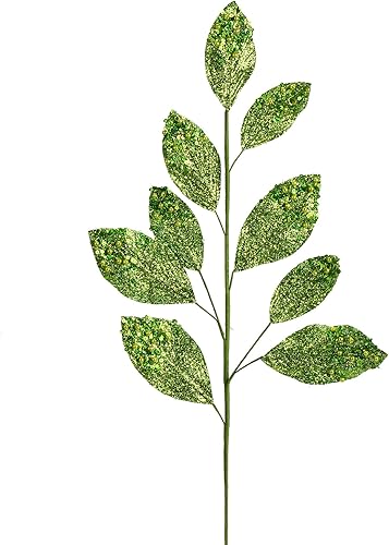 Vista 4 de Vickerman Spray de Navidad artificial de hoja con purpurina de 29 pulgadas. Incluye 6 aerosoles por paquete. Borgoña