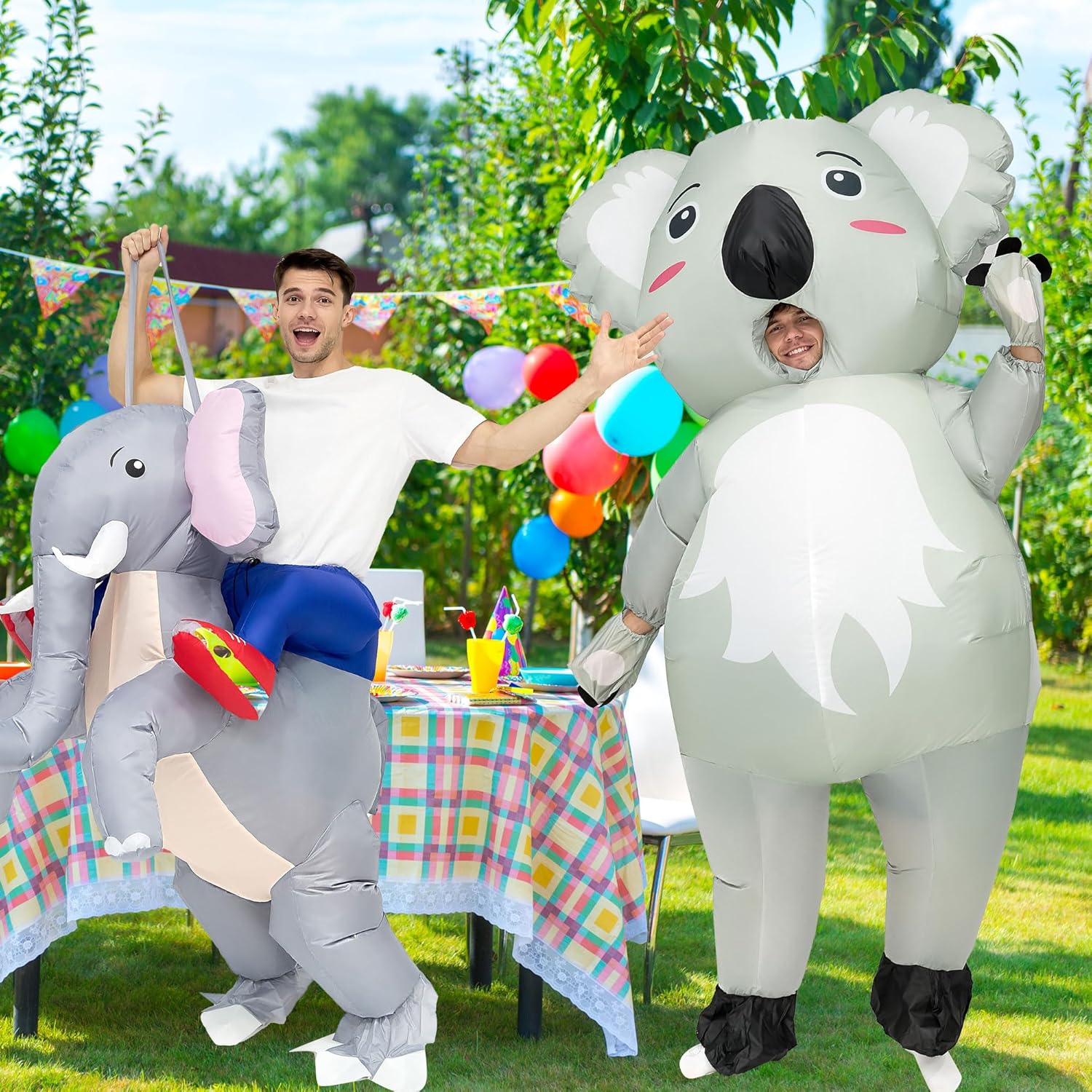 YU FENG Inflatable Costume Adult, Animal Costume for Men and Women, Funny Halloween Cosplay Blow up Costume Cosplay Party