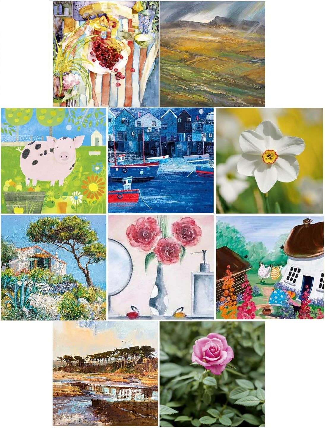 Multipack of 10 Eco-Friendly 'Beauty of Nature' Blank Greetings Cards