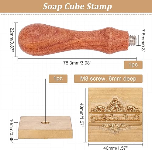 Miniatura 2 de OLYCRAFT Sello de jabón hecho a mano, capítulo de jabón de 1.6 pulgadas con frase de jabón hecha a mano, sello de jabón con cabeza de sello de latón
