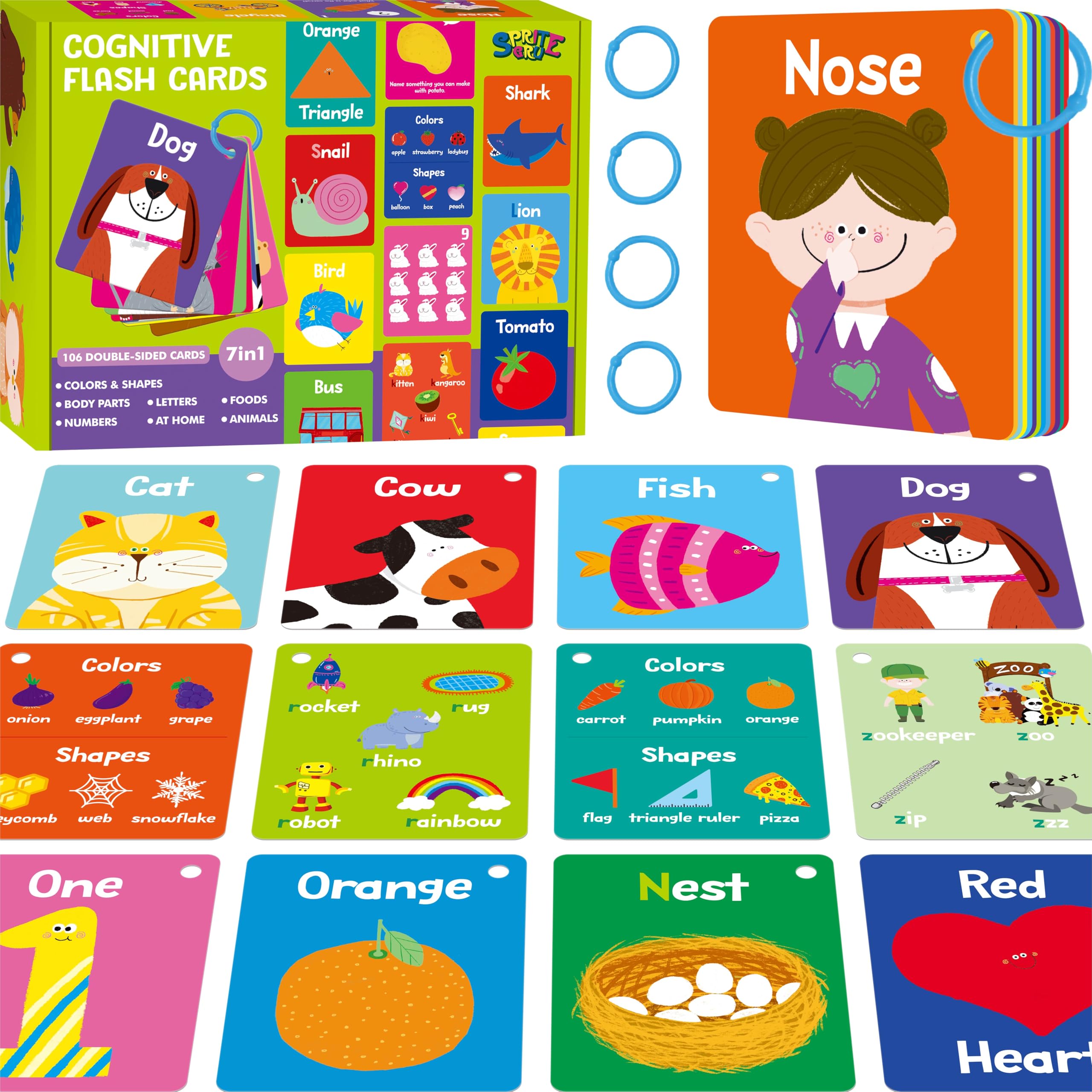 Snapklik.com : 110 PCS Sight Word Flashcards, Double Sided Cards ...