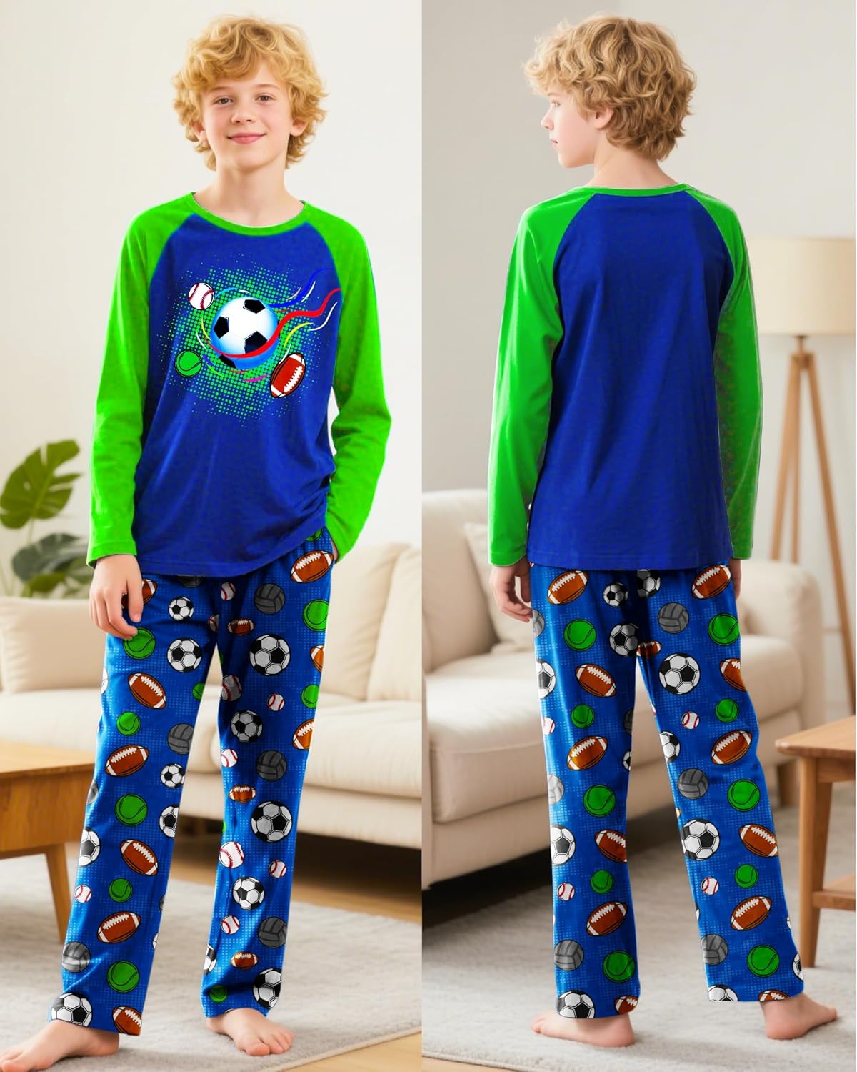Fiodrimy Boys Pajamas Big Boys Pjs Set Long Sleeve and Pants Jammies 2 Piece Boys Sleepwear Lounge Clothes Size 8-14 - Image 2