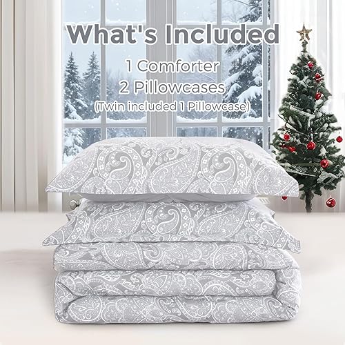 Miniatura 4 de Juego de edredón de primavera tamaño Queen, edredón suave para todas las estaciones, juego de ropa de cama ligero de 3 piezas, 1 edredón y 2 fundas