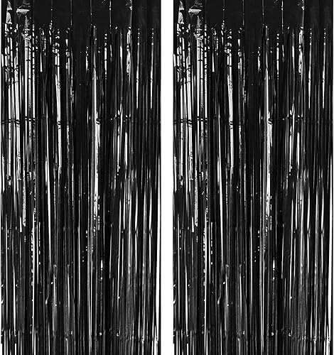 Cyodoos Cortina de oropel morado macarrón para fiesta, cortina de flecos de papel de aluminio, decoración de fiesta, serpentinas de cabina de fotos