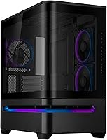 Vista 1 de ASUS Prime AP202 ARGB Black mATX carcasa de PC con vidrio curvo completamente templado, soporta tarjetas gráficas de hasta 420 mm de largo