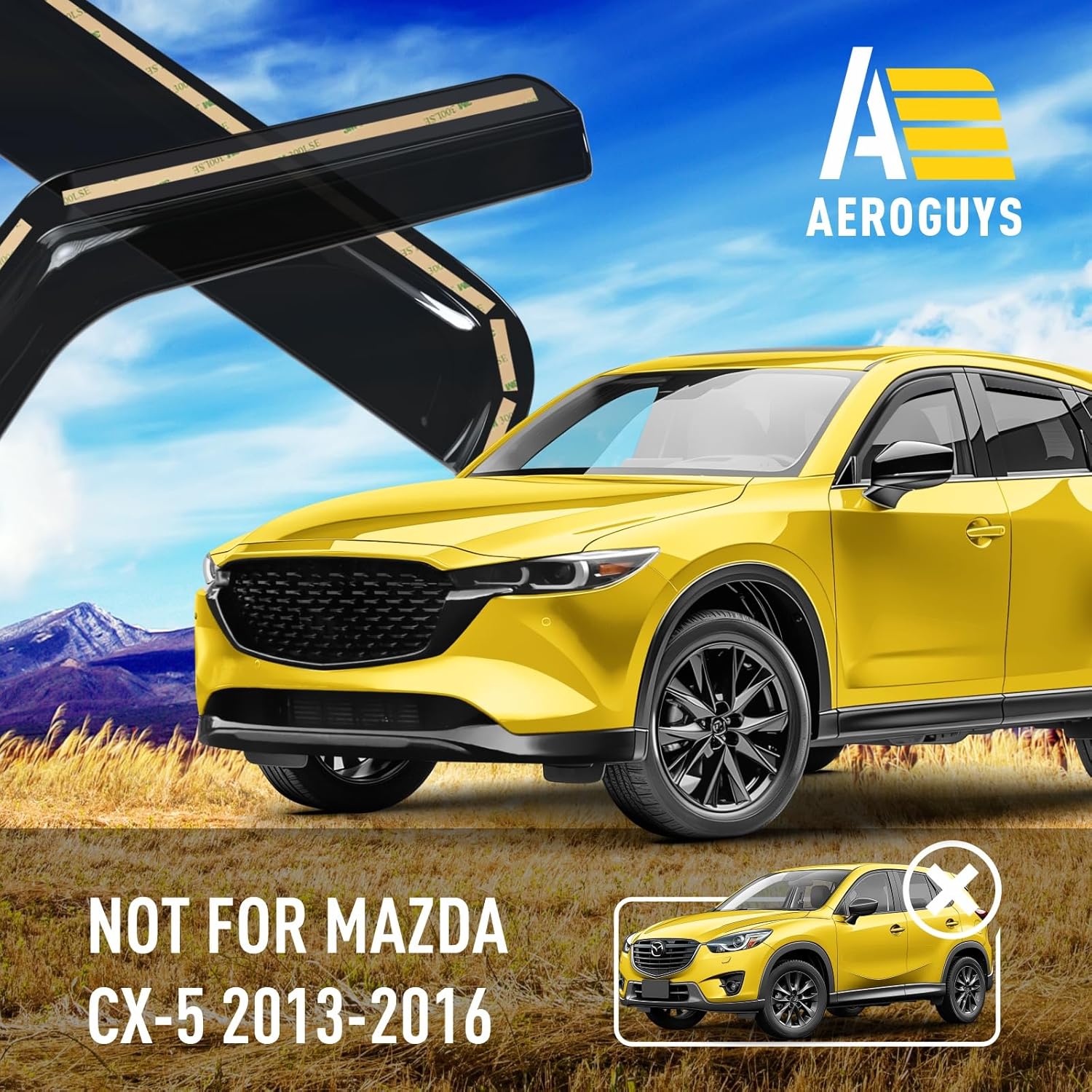 Extra Durable Window Deflectors in-Channel Window Visors Rain Guards Fit for Mazda CX-5 2017-2025, Sun Visors, Wind Vent for Shades, Exterior Car Accessories - 4pcs. AG0971
