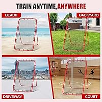 Vista 6 de Volleyball Rebounder Net 7x4 Ft, 5-Angle Adjustable Rebounder Net for Practicing Digging, Setting, Spiking, Bounce Back Training Equipment with 2