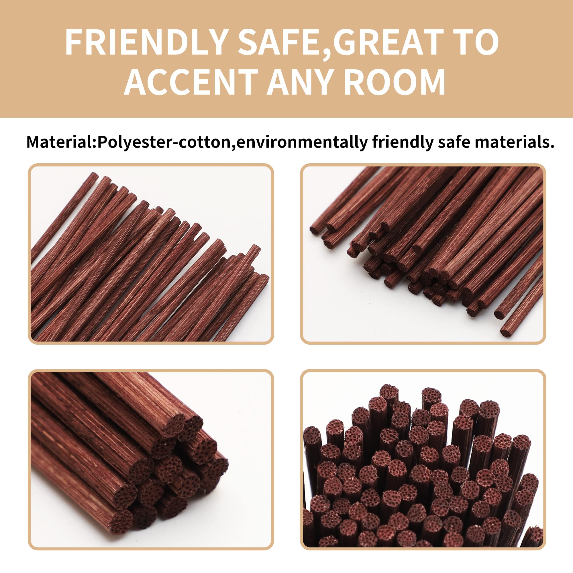 M&H Diffusorstäbchen, 25,4 cm, natürliche Rattan-Holzstäbchen, ätherisches Öl, Aroma-Diffusor-Sticks, Nachfüllpackung/Ersatz für Aromaduft, 100 Stück