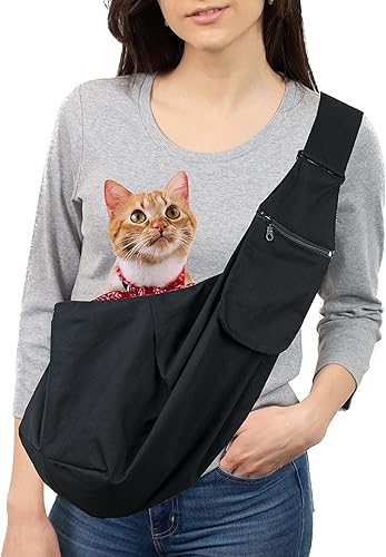 Miniatura 5 de NextFri Mochila para mascotas con correa ajustable para el hombro, bolsa para cachorros, manos libres, reversible, para viajes al aire libre,