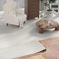 Vista 17 de Oxdigi Rollo de vinilo autoadhesivo para suelos de 24 x 118 pulgadas / 19 pies cuadrados, azulejos de vinilo autoadhesivos en blanco y negro